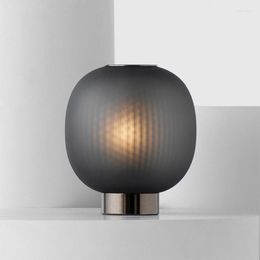 Table Lamps Postmodern Simple Bedroom Black Glass Lamp Nordic Designer El Bedside Desk Lights Fixtures