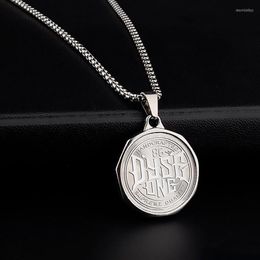 Pendant Necklaces 86 Number Letter Coin Necklace Men Women Hip-hop Metal Titanium Steel Sweater Chain Luxury Rock Jewellery Wholesale