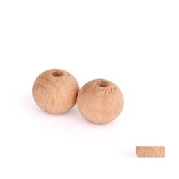 Perline di legno rotonde di colore naturale in legno 20 mm 15 mm 12 mm 10 mm Piombo di alta qualità Accessori gioielli fai da te all'ingrosso 437 T2 Consegna a goccia Dhujt