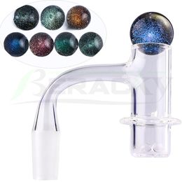 DHL Beracky Full Weld Halo Smoking Quartz Banger With Glass Dichro Marble Terp Pearls 20mmOD Male Female Seamless Quartz Nails For Water Bongs Dab Rigs Pipes