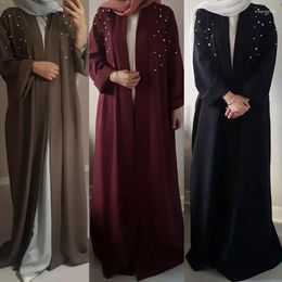 Ethnic Clothing Women's Muslim Dress Abaya Dubai Beading Large Cardigan Robe Femme Musulman Turkey Fashion Outwear