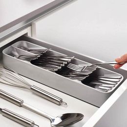 Kitchen Storage Cutlery Box Plastic Knife Block Holder Drawer Knives Forks Spoons Rack Stand Cabinet Tray Organise