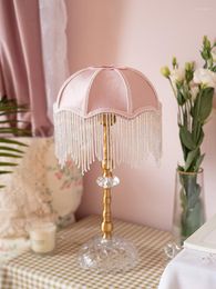 Table Lamps Modern Pink For Bedroom Living Room Decoration Nordic Led Glass Iron Desk Light Fixtures Princess Bedside Home Decor