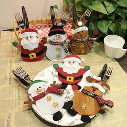 Christmas Decorations Knife And Fork Bag Set Supplies Santa Claus Dining Table Tableware