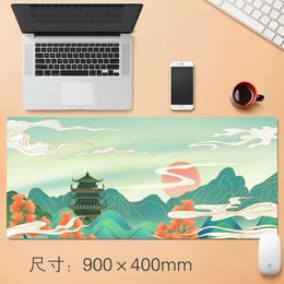 800by300by3mm Chinese Style Off Art Large Size Mouse Pad Natural Rubber PC Computer Gaming Mousepad Desk Mat Locking Edge Cute