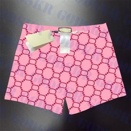 Pink Lovers Swimsuit Letter Print Mens Shorts Gold Chain Bikini For Women Outdoor Vacation Must Couples Swimwear 672309