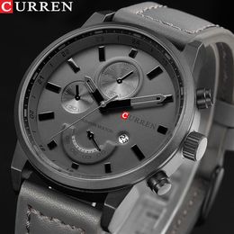Fashion Quartz Watch Men Watches CURREN Male Clock Analogue Sport Mens Wristwatch Casual Relogio Masculino Leather Drop288W