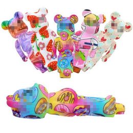 Silicone Colorful Bear Style Pipes Herb Tobacco Oil Rigs Glass Porous Hole Filter Bowl Portable Handpipes Smoking Cigarette Holder Tube