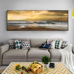 Seascape Abstract Oil Painting Print. Canvas Wall Art with Waves, Beach Picture for Living Room. Frameless Décor.