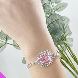 Bangle Wholesale 10 Inlaid Square Rhinestone Bracelet Shiny Crystal Girl Lady Fashion