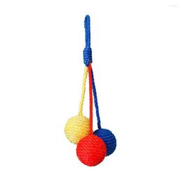 Cat Toys Safe Pet Kitten Hanging Sisal Ball Sound Toy Interactive Burr-free Grind