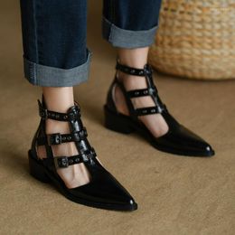 Dress Shoes Women's Pumps Heels 2022 Low Heel Sandals Summer Office Professional Plus Elegant Party Medium Gothic Socofy