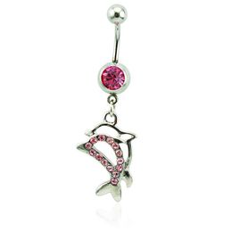 Navel Bell Button Rings Body Jewellery Fashion Belly 316L Stainless Steel Barbell Dangle Double Dolphin Piercing 8 E3 Drop Delivery Dhz10