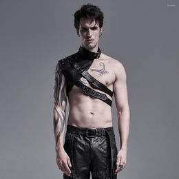 Fingerless Gloves PUNKRAVE Mern's Punk One Shoulder Arm Armor Steampunk Handsome Retro Halloween Coslay Accessories