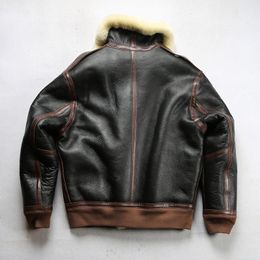 A2 genuine sheepskin leather jackets double face fur suits flight jacket Lapel neck thicked motorcycle