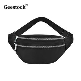 Geestock Waist Pack Bags for Women Nylon Fanny Packs Casual WomenChest Man Belt Pouch Travel Hip Bag Sport Purses Pocket