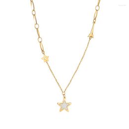 Pendant Necklaces Beautiful Asymmetrical Necklace And Shell Star For Women Fashion High Quality Stainless Steel Gold Plating Jewellery