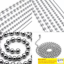 100pcslot 60cm24inch Metal Alloy Bead Ball Chains for Dog Tag pendants with mirror surface 552 S2