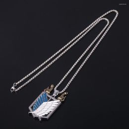 Pendant Necklaces Anime Attack On Titan Scouting Legion Scout Regiment Logo & Double Blade Sword Alloy Necklace Chain Cosplay 292h