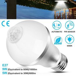 LED Bulb Motion Sensor Light Induction Lamp 6500K Auto On/Off Corridor Staircase Balcony Home Lighting