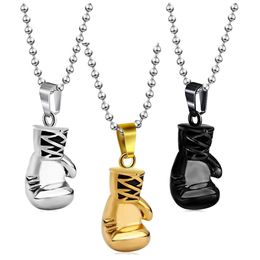 Vintage Boxing Gloves Necklaces Stainless Steel Pendant Necklace Fashion Accessories With Chain