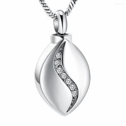 Pendant Necklaces IJD10748 Inlay Clear Zircon Teardrop Cremation Necklace Forever In My Heart Memorial Urn Jewellery Keepsake For Ashes