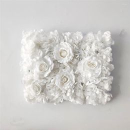 Decorative Flowers 40x30 Flower Wall Panel Artificial Silk For Birthday Party Wedding Decor Baby Shower ChristmasParty Customized