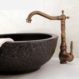 Bathroom Sink Faucets Basin Antique Bronze Finish European Style Copper Kitchen Faucet Cold And Water Tap Single Brass