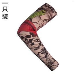 Fingerless Gloves Style Flower Arm Tattoo Sleeves Seamless Outdoor Riding Tattoos 1 Piece Sunscreen