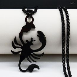 Pendant Necklaces Gothic Scorpion Stainless Steel Necklace Men Long Black Color Pendants Jewelry Hip Hop Accessories NXHYB158S02