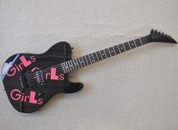 Black 6 Strings Electric Guitar with Floyd Rose Rosewood Fretboard 22 Frets Can be Customized