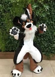 Medium Length Fur Husky Dog Fox Mascot Costume Walking Halloween Christmas Large-scale Activity Advertising Suit Role Play