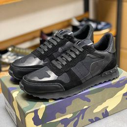Shoes Designer Sneakers Men Women Stud Shoe Camouflage Sneaker Mesh Camo Platform Trainer Suede Leather Trainers Chaussures