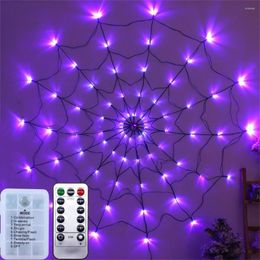 Strings Halloween Black Spider Web Lights 2,3ft 70LED Purple Light Net Wall mit Remote Indoor Ourdoor Garden Yard Decor