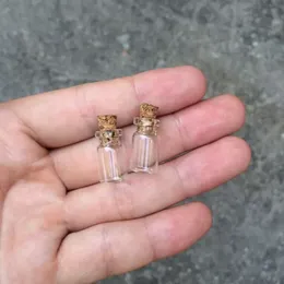 Mini Glass Bottles With Cork 10x18x5mm 0.5ml Empty Small Wishing Bottle Glass Vials Jars 300pcslot