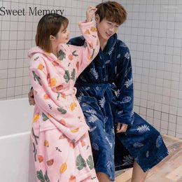 Women's Sleepwear Pijamas Robes Winter Flannel Nightgown Women Thickened Pyjamas Lungewear