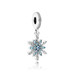 Charms 925 Sterling Sier Crystal Snow Pendant Retail Box European Bead Bracelet Necklace Jewelry Making Charm Drop Delivery Findings Dhilw