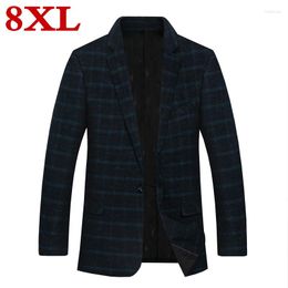 Men's Suits Plus Size 8XL 7XL 2022 6XL Casual For High Quality Spring Autumn Suit Jacket Men Jackets And Stripe Blazers