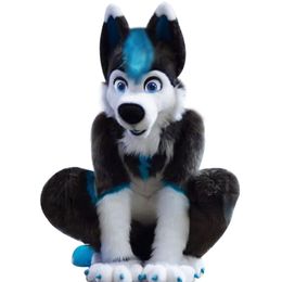 Husky Fox Medium and Long Fur Mascot Costume Walking Halloween Christmas and Large Event Set Party