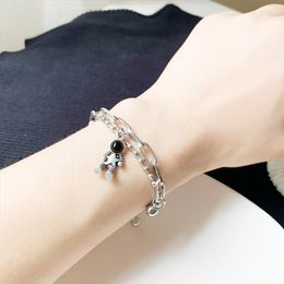 Link Bracelets Fashion Couple Star Astronaut Bracelet Cute Charm For Women Girls Friends Jewellery Gift On March 8th