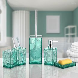 Bath Accessory Set Bathroom Washing Acrylic Accessories Lotion Bottle Toothbrush Holder Soap Dish Tumbler 5pcs