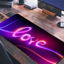 Gaming Mouse Pad Mousepad Gamer Desk Mat Xl Keyboard Large Carpet Computer Table Surface for Accessories Neon Fluorescence