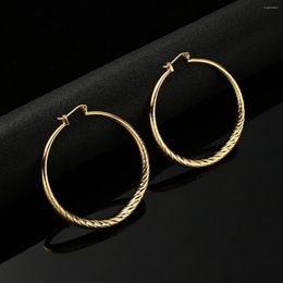 Hoop Earrings Gold Plated Circle Africa Ethiopian Wedding Jewelry Bride Nigeria Congo Arab Ear Buckle Women