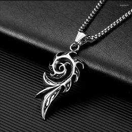 Pendant Necklaces Hip-hop Rock Style Silver Plated Flame Charm Necklace DIY Punk Jewellery Crafts Gift For Woman And Man K675