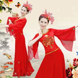 Stage Wear Ancient Women Chinese Traditional Folk Dance Fan Costume Costumes Yangko For Woman National Yangge Dances Clothing Dres