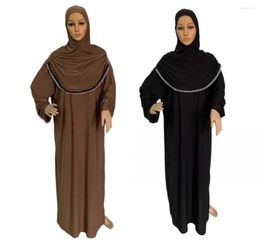 Ethnic Clothing Pray Abaya Muslim Dress With Attached Hijab Khimar Dubai Islamic Kaftan Robe Arab Middle East