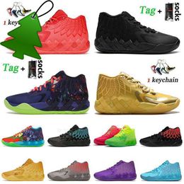 Boots Athletic Outdoor Sport Basketball Shoes Fashion 2022 LaMelo Ball MB.01 Not From Here Rock Ridge Black Red Blast Galaxy Rick and