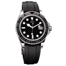 master men's watches black rubber band stainless steel case ceramic ring sapphire glass mechanical automatic movement2946