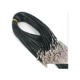 Cord Wire 100Pcslot Black Rubber Necklace With Lobster Clasps For Diy Craft Fashion Jewellery 18Inch W47015558 Drop Delivery Finding Dhljq