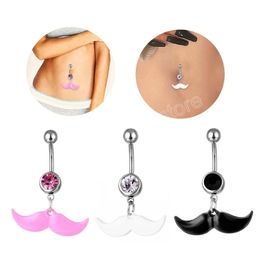 Women Fashion Piercing Color Crystal Belly Navel Ring Dangle Personality Body Jewelry Accessories